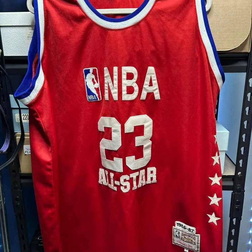 Michael Jordan Mitchel and Ness red NBA All Star Jersey Size 2XL - Picture 1 of 5